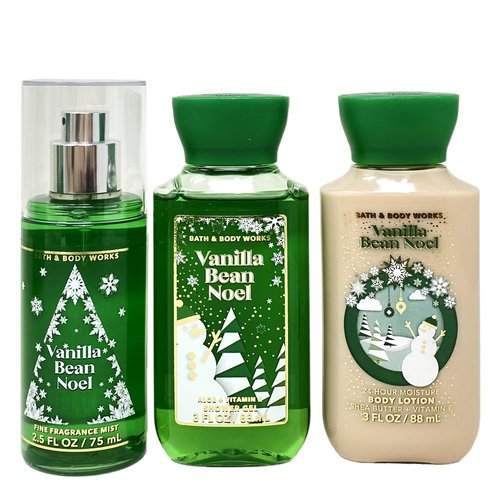 Generic Bath and Body Work VANILLA BEAN NOEL Joyful And Jolly Festive Trio Gift Box Set - Travel Size