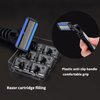 6-Blade Razor,Plastic Anti-slip Men Manual Refill Cartridges razors, Reusable Face Cleansing Care Tool, Shave Supplies for Men and Women - Black
