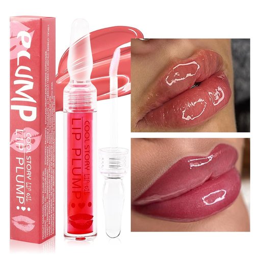 COOL STORY Lips Plumping Lip Gloss for Women, Lip Oil Moist