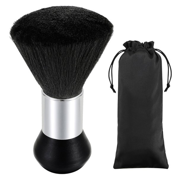 Vtrem Hair Brush, Barber Brush Neck Duster: Black, Oblong, Nylon Bristles, Plastic Handle, Hair Brush for Barbers or Salon Professionals