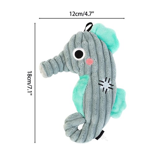 MiOYOOW Squeaky Dog Toy, Tough Plush Puppy Toy Stuffed Dog Chew Toy with Soft Fabric & BB Sound for Small Medium Dog