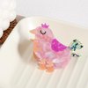 Small Chicken Hair Claw Clip, 3 Inch Cute Animal Shape Hair Clip, Funny Acetate Jaw Hair Accessories for Women Girls (Pink)