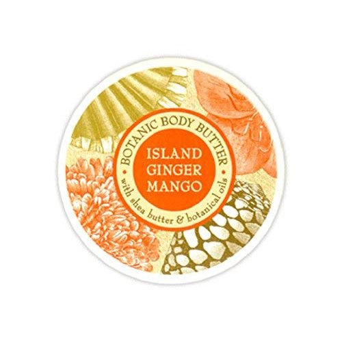 Greenwich Bay Trading Company Botanic Body Butter with Shea Butter and Cocoa Butter 8oz Tub (Island Ginger Mango)