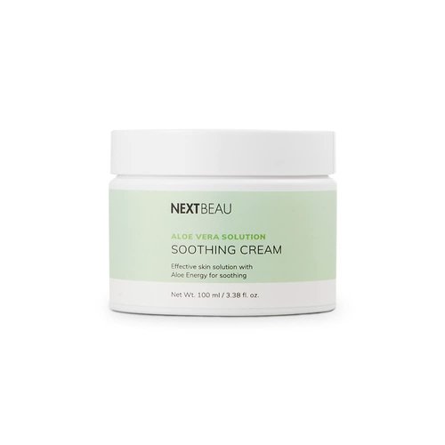 NEXTBEAU Aloe Vera Solution Soothing Cream 10. 48 fl. oz. / 310ml Face Cream/Moisturizer for Dry Skin, Hypoallergenic cream, Korean Skincare