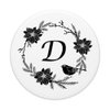 Cell Phone Pop Out Holder,Black and White Floral Letter D PopSockets Grip and Stand for Phones and Tablets