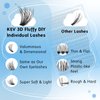 KevKev Lash Clusters Kit 3D Fluffy Cluster Lashes 20D+40D 320 Pcs DIY Lash Extensions Eyelash Clusters Glue Individual Lashes Remover Cluster Thin Band & Soft (Fluffy 20D+40D Kit,8-16mix)