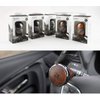 [Leather Power Knob] BLACKSUIT can be mounted on all models Vehicle Handle Spinner Power Handle Spinner Handle Car Accessories luxury Hi-quality Power Handle Steering Wheel Spinner Knob (Dark Brown)
