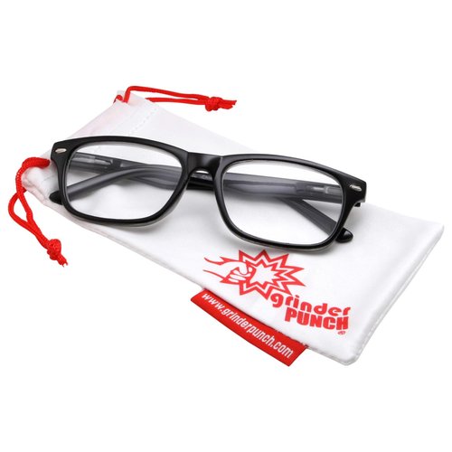grinderPUNCH High Magnification Power Readers Slim Reading Glasses 4.00-6.00 Black/4.50