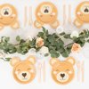 Efavormart 25 Pack Brown Teddy Bear Dessert Appetizer Paper Plates, 7" Round Animal Print Eco-Friendly Baby Shower Party Plates - 300GSM