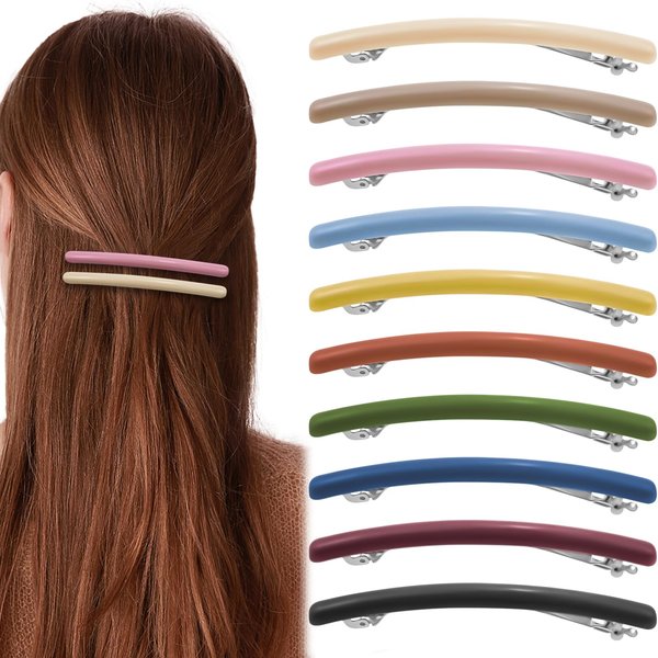 10 Pcs French Hair Clips Flat Hair Barrettes Strong Hold Vintage Hair Clips Cute Hair Styling Clips Metal Snap Hair Clasps Accessories for Women Girls