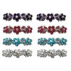 JCGY Set of 8 Hair Barrettes Small French Clip Barrettes Sparkly Crystals, 2 ea ameRedAquaCry1338-ame224