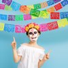 4 Packs Mexican Party Banner 60 Feet Fiesta Banner Plastic Papel Picado Banner Cinco de Mayo Dia De Los Muertos Decor Day of the Dead Decorations Mexican Fiesta Themed Party Decorations Supplies