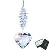 Shario 45mm Clear Glass Heart Crystal Ball Prism Pendant, Suncatcher for Windows, Indoor Outdoor Garden Hanging Décor, Gifts for Women, Mom and Children (Clear)…