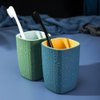 Cawein Tumbler Cup Toothbrush Cup 300ml, Unforgettable Bathroom Toothbrush Holder Mouthwash Cup, Toothbrush Storage Box, Eco-Friendly Plastic Drink Cup, 3PCS (3 Colors) (Blue & Fuchsia & Green)