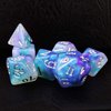 Bescon Magical Stone Dice Set Series, 7pcs Polyhedral RPG Dice Set Dragon Eyes, Polybag Packing
