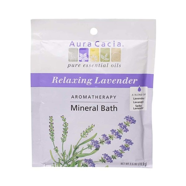 Aura Cacia Relaxing Lavender Aromatherapy Mineral Bath | 2.5 oz. Packet