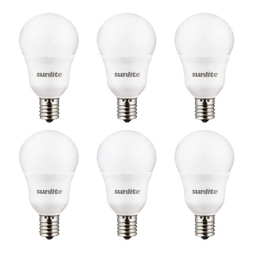 Sunlite A15 E17 LED Bulb, Intermediate Base Light Bulbs, 6 Watts (40W Equivalent), 480 Lumens, Dimmable, for Ceiling Fan and, Lighting Fixtures, Frosted Finish, ETL Listed, 6 Count, 3000K Warm White