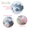 eoxoe Kawaii Shark Cat Plush Toy Stuffed Animal Doll, Cute Soft Pillow Stress Release Hugs Toys Christmas Halloween Birthday Gifts for Kids Boys Girl Best Gift (Colorful - Gray,9 inch)