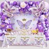 193Pcs Butterfly Birthday Decoration Purple Butterfly Party Decoration Balloon Arch Kit, Girl's Birthday Decoration Suitable For Birthday Wedding Anniversary Celebration Holiday Decoration