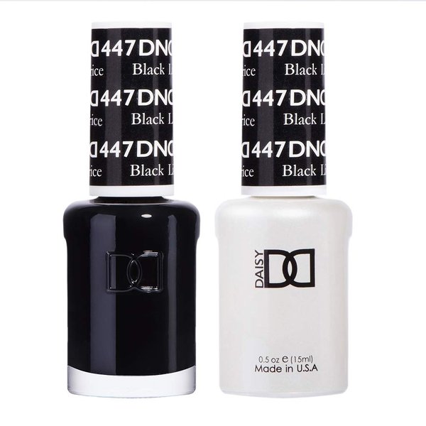 DND Gel Polish Set - 1 each of Black Gel Polish and Black Nail Polish, 447 Black Licorice, 0.5 Fl Oz