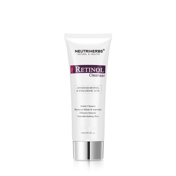 Neutriherbs PRO Retinol Face Wash, Daily Facial Cleanser for Anti-Aging, Nourishing, & Moisturizing with Amino Acid Foam, Hyaluronic Acid, and Vitamin E – 4 fl. oz.