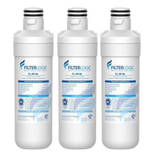 Filterlogic LT1000PC ADQ747935 MDJ64844601 Refrigerator Water Filter, Replacement for LG® LT1000P®/PC/PCS, LFXS26596S, LFXS28596S, LFXC22526S, ADQ74793501, ADQ74793502, Kenmore 46-9980, 3 Filters