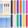 Extrapins 12 Pack Mini Paint Set,Washable Acrylic Paint Strips Set for Kids & Adults,24 Filled Paint Strips in 12 Colors,24 Brushes,12 Mixing Palettes,3 Big Brushes