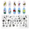 JERCLITY 6pcs Flower Nail Stamping Plate Nail Stamping Kit for Nails Rose Flower Lotus Butterfly Leaf Image Plates Nail Art Design Template Print Nail Stamper Kit for Women