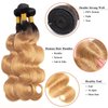 1B/27 Ombre Body Wave Human Hair Bundles 3 Bundles Human Hair 12 14 16Inch 100% Unprocessed Brazilian Virgin Hair Bundles Deals Body Wave Human Hair Extensions(1B/27-BB-12 14 16Inch)