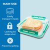 Biosmart Sandwich Container: 1 Pack Reusable, BPA Free Plastic Food Storage with Snap-Off, Leak-Proof Lid: *Colors Vary