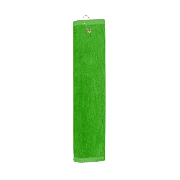 TowelSoft Premium velour golf towel with Tri-fold Hook & Grommet placement-Lime
