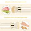 Keriloo Retractable Kabuki Makeup Brush 2 Pack, Travel Powder Foundation Makeup Brush Face Blush Brushes for Blending Liquid, Blush, Bronzer, Buffing, Sunscreen,Flawless Cosmetics