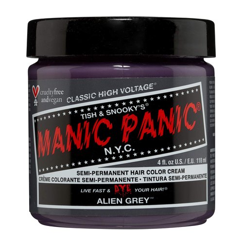 MANIC PANIC Alien Grey Hair Dye – Classic High Voltage - Semi-Permanent Hair Color - Cool, Medium Slate Grey Shade - Vegan, PPD & Ammonia-Free - For Coloring Hair on Women & Men