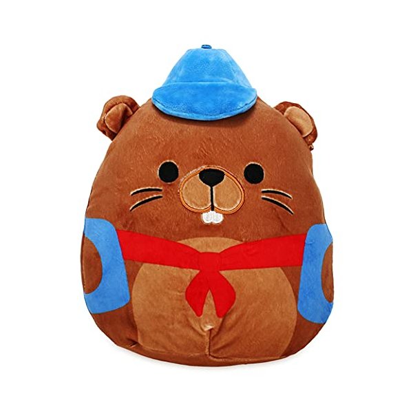 Squishmallows Official Kellytoy Plush 8 Inch Squishy Soft Plush Toy Animals (Chip Beaver with Backpack)