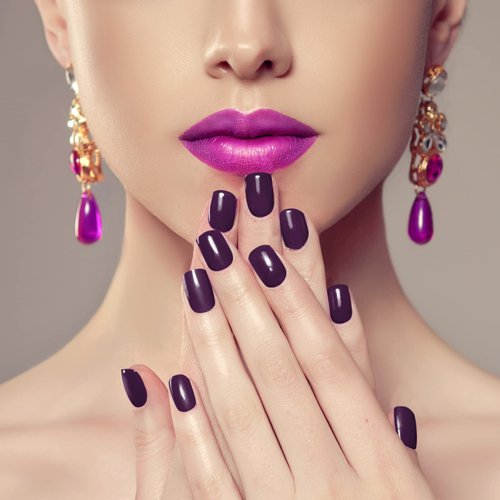 Honoson 720 Pieces Short False Nails Medium Square Artificial Fake Nails Full Cover Fingernails Coffin Press on Nails Glossy False Nails Tips for Women Girls DIY Nail(Classic Color)