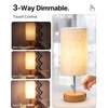 KPQ 【Upgraded】 Bedside Lamp Touch Control Table Lamp with USB A+C Charging Ports & AC Outlet 3-Way Dimmable Nightstand Lamp with Linen Fabric Shade for Bedroom Living Room(E26 Light Bulb Included)