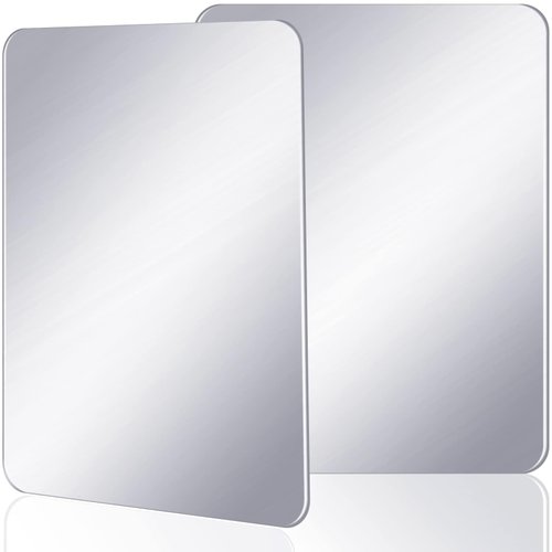 craftshou 2 Pieces Magnetic Locker Mirror 4.3x4.3 Inch Rectangular Locker Mirror Locker Magnetic Mirror for Home Office Cabinet School Locker Wall Mirror