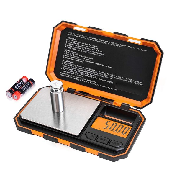 Fuzion Digital Pocket Scale, 200g x 0.01g, 6 Units Conversion Mini Scale with LCD Display, Tare Function for Food, Jewelry, Medicine, Coffee (Battery Included)