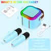 Mini Karaoke Machine,Portable Bluetooth Speaker with 2 Wireless Microphone for Kids Adults with Led Lights,Christmas Birthday Gifts for Girls Ages 4-12 Years Old Support USB/TF/AUX for Home Party,Blue