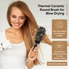 Kertiberif Round Brush for Blow Drying 2PCS, Boar Bristle Round Hair Brush, Thermal Ceramic & Ionic Tech Round Barrel Brush for Styling, Curling and Straightening & Add Volume (1.7 Inch)