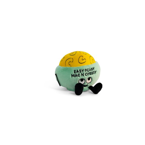 Easy Peasy Mac and Cheesy Meme Plushie - Funny Pun Meme Gag Gift, Stocking Stuffer Present, Great for Emotional Support, Fun Desk Accessory, Kids, Teens, Adults