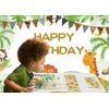 ZJRBJB 7x5ft Safari Happy Birthday Party Backdrop Jungle Animals Theme Birthday Banner Wild One Zoo Animals Party Decorations Background for Baby Shower Newborn 1st Girl Boy Party Supplies