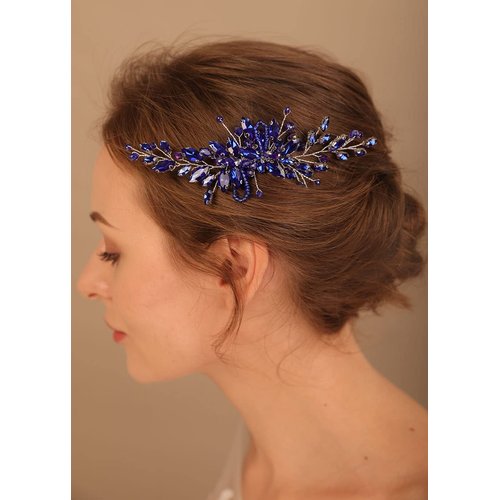 Denifery Women Colorful Hair Comb Wedding Bridal Crystal Clip Bridesmaid Hair Dress Rhinestone Hair Piece Prom Special Occasion Hair Accessorie (Color 5)