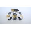 Generic Clear transparent gray and gold rectangle square knot hair claw clip