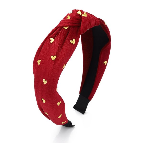 Sinalty Red Velvet Wide Headbands Core Twist Knotted Hairband Cross Knot Hair Hoop Valentine's Day Hair Accessories for Women