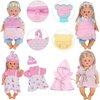 10 Sets for 10-11-12 Inch Baby Doll Clothes Dress Newborn Baby Doll Accessories Gown Costumes Outfits with Schoolbag Kitchen Toy Xmas Present