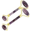 mookaitedecor Amethyst Stone Roller for Face Massage Neck, Anti-Aging Facial Massager with Double Rollers