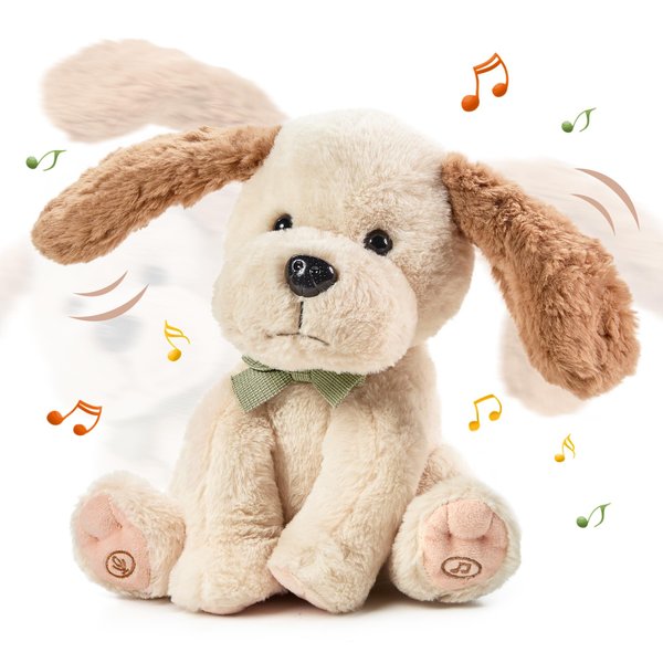 TUMAMA Baby Animated Plush Dog, Interactive Singing Talking Puppy Dog Stuffed Animal Toys, 10”