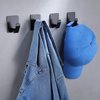 Taozun Adhesive Hooks - Black Towel Hooks 4 Packs Coat Robe Hooks Stainless Steel Wall Hooks Rustproof and Oil Proof for Kitchen Bathroom