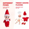 JOYIN 2PCS Christmas Elf Plush Doll, Red and Green Tiny Elf Doll with Clothes and Belt Pattern Soft Plush Christmas Accessories for Christmas Holiday Decorations, Christmas Dress-Up Party.